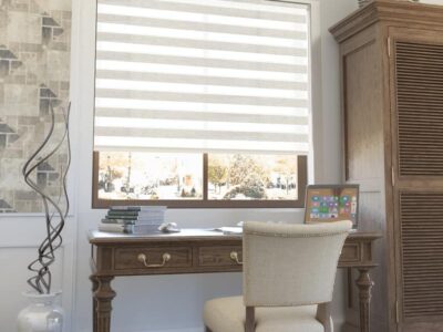 beyaz simli zebra perde